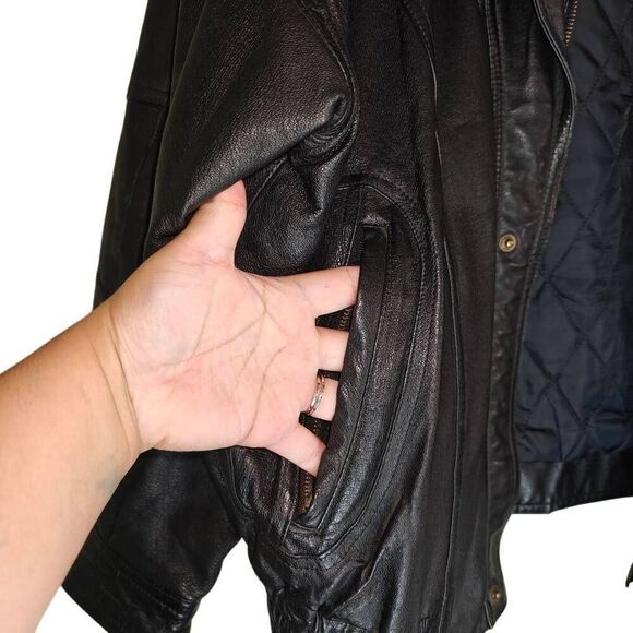 Property Vintage Leather Bomber Jacket Coat - Picture 4 of 13